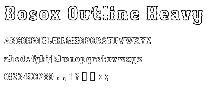 Bosox Outline Heavy font